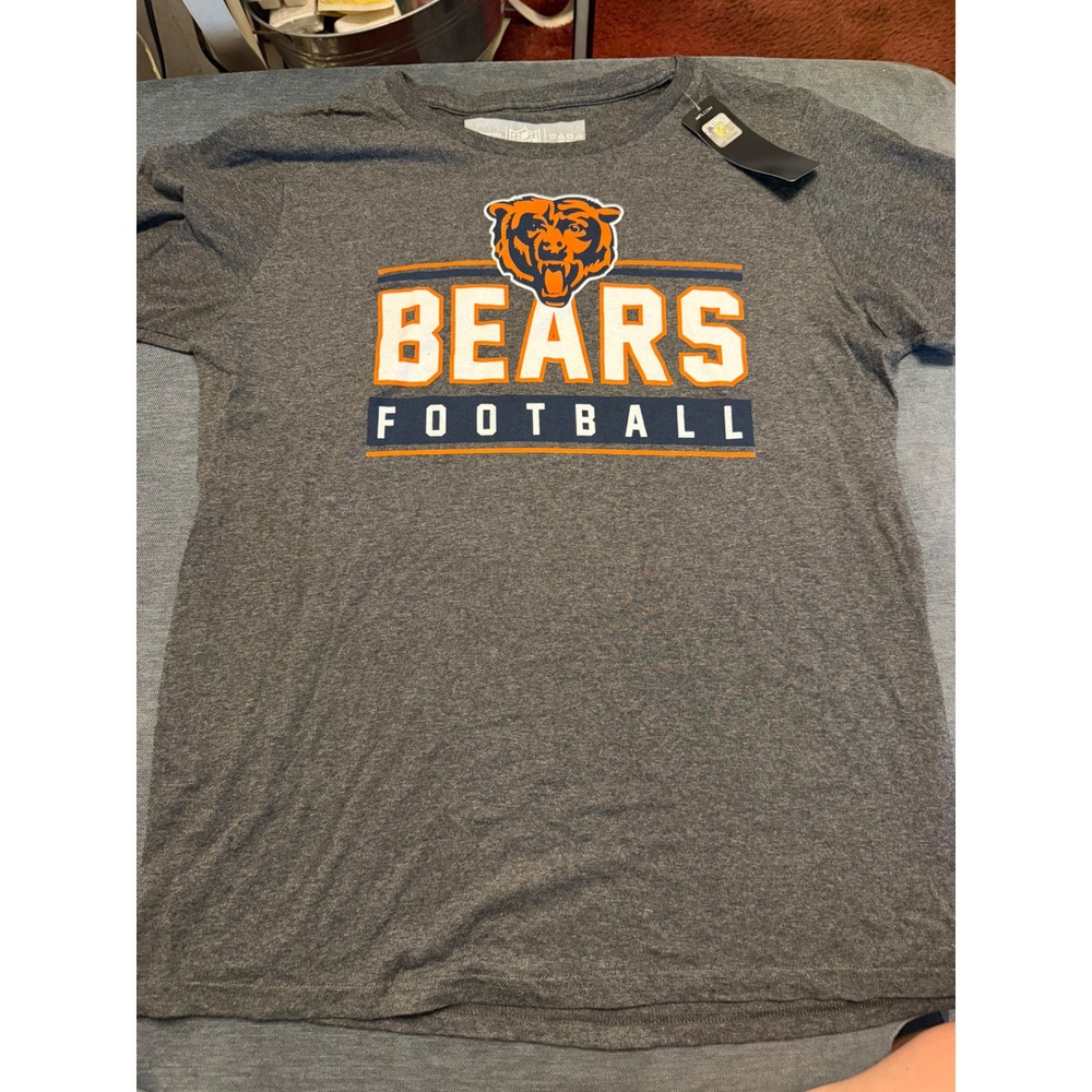 NFL Team Apparel Chicago Bears Football T-Shirt Mens Large Gray NWT